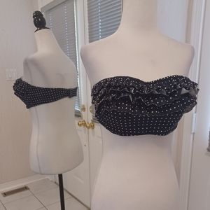 $4 Add-on Strapless Ruffled Bikini Top - Size Large